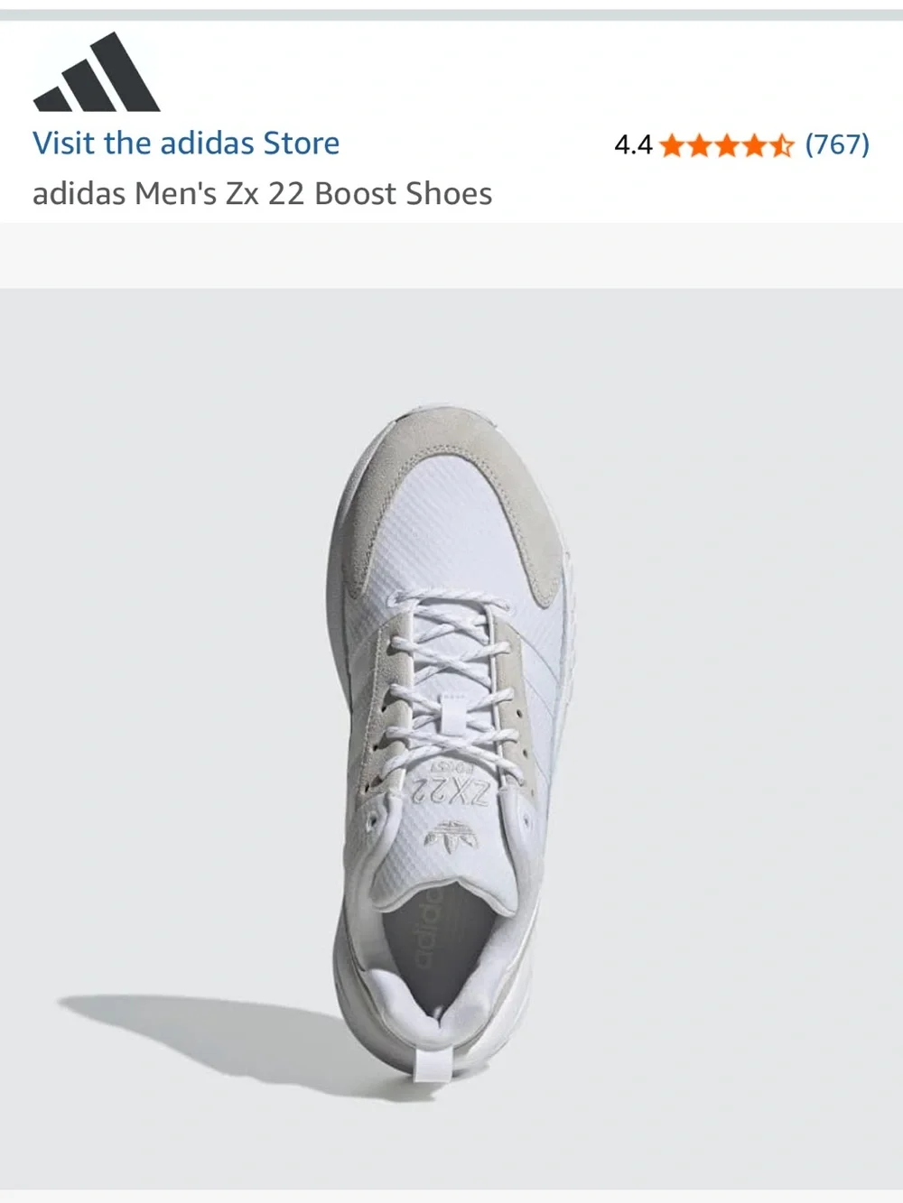 adidas ZX 22 Boost Sneakers in White and Light Beige